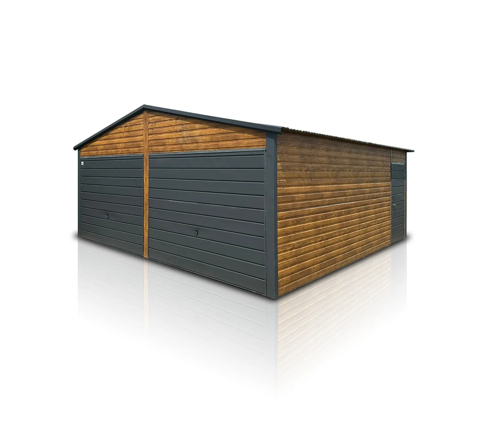 Garaż blaszany 6x6m drewnopodobny