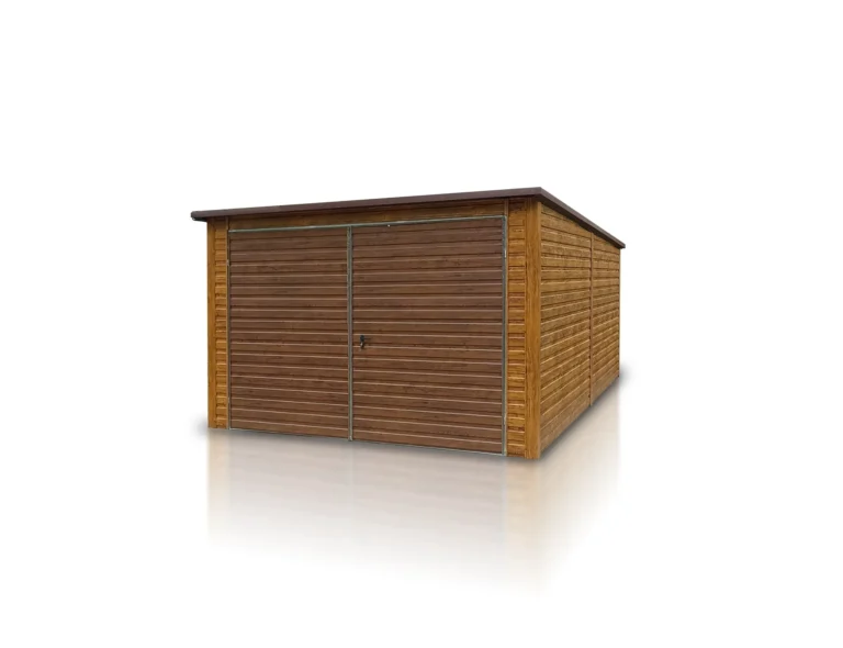 Garaż blaszany jednostanowiskowy 3.5x5 m Drewnopodobny