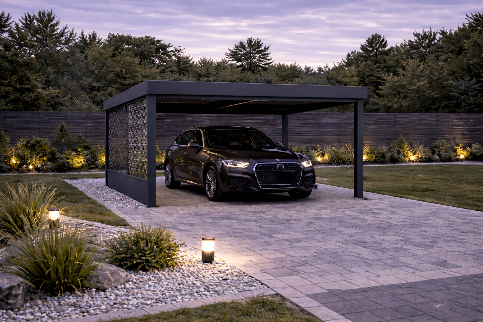 Carport Ażurowe Panele Wiata garażowa 3x3 m