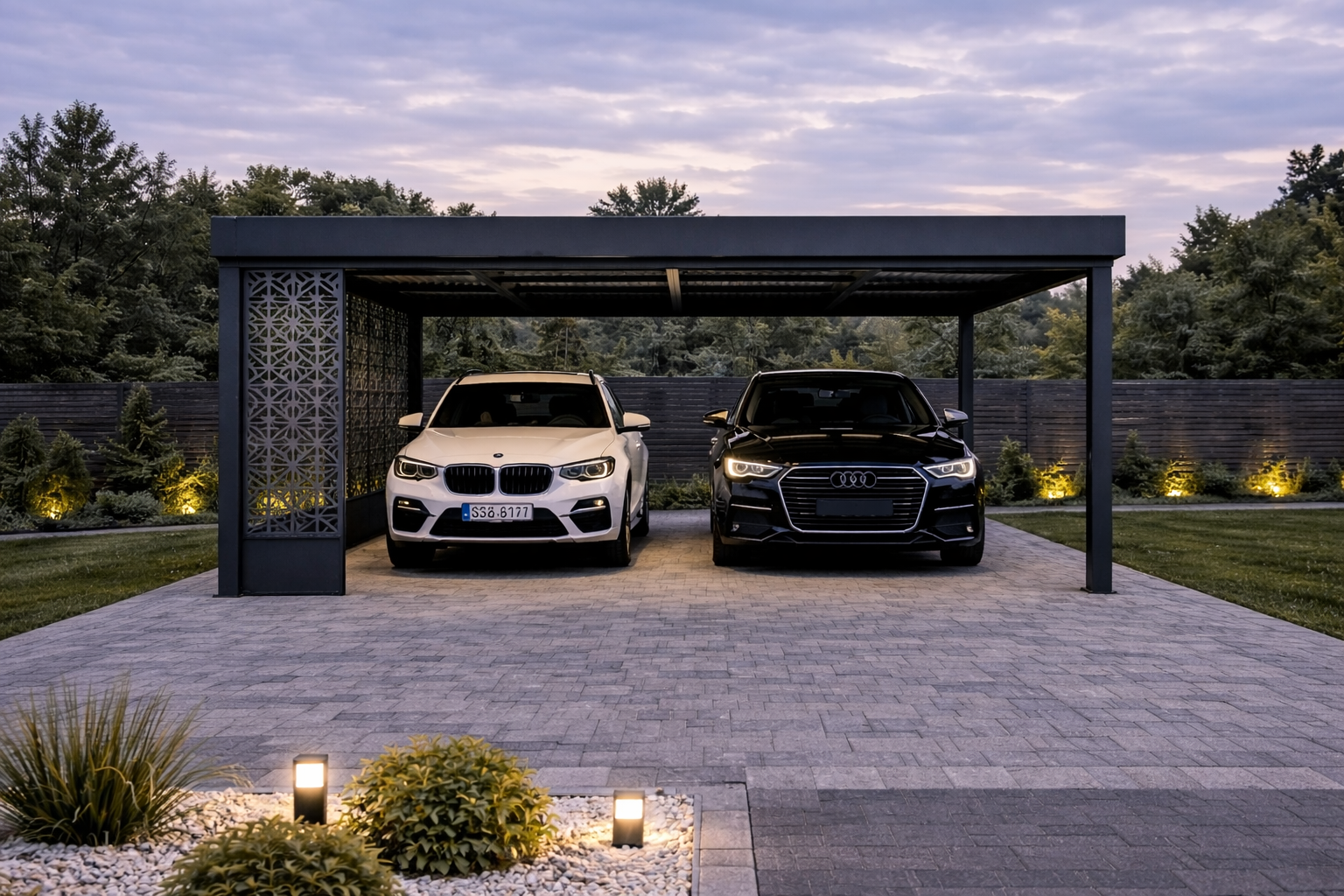 Carport Ażurowe Panele Wiata garażowa 5x5 m